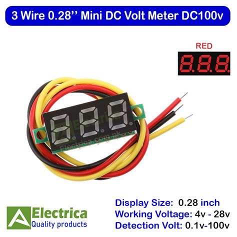 Wire V Multicolor Dc Volt Meter Red Green Blue Yellow