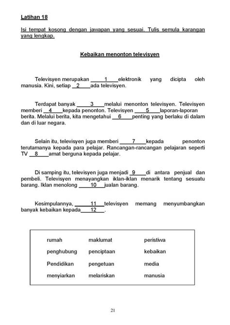 Karangan Latihan Bahasa Melayu Tahun 4 Penulisan 196