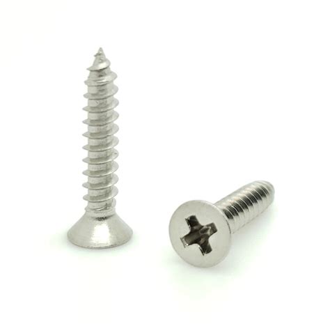 100 Qty #4 x 5/8" Flat Head 304 Stainless Phillips Head Wood Screws (B ...