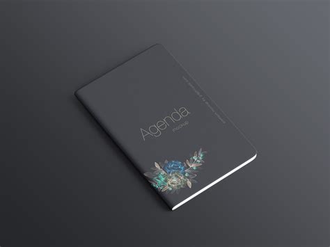 Free Minimal Black Agenda Mockup Psd Psfreebies