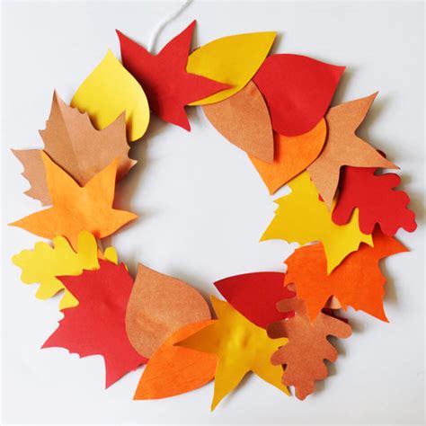 Fall Leaf Wreath Kids Crafts Fun Craft Ideas