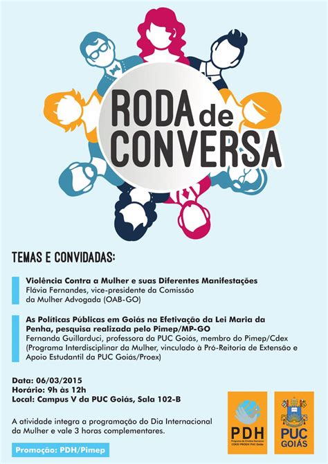 Cartaz Roda de Conversa PDH PUC Goiás by Douglas Freitas de Morais