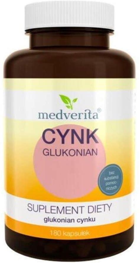 Medverita Cynk Glukonian 15mg 180 Kaps Opinie I Ceny Na Ceneo Pl