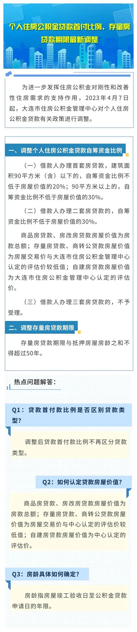 大连市关于调整个人住房公积金贷款政策的通知（2023年）