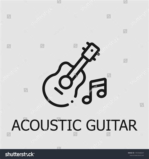 Outline Acoustic Guitar Vector Icon Acoustic Stock Vector (Royalty Free) 1454568047 | Shutterstock