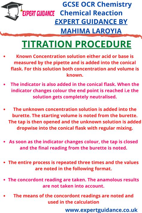 GCSE OCR CHEMISTRY : Chemical Reaction - Titration Procedure Complete ...
