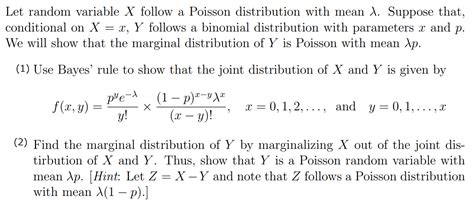 Solved Let Random Variable X Follow A Poisson Distribution Chegg