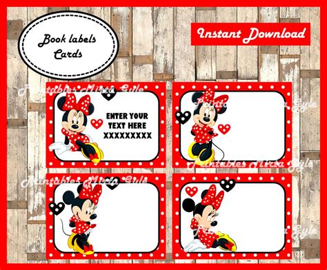 Minnie Mouse Labels