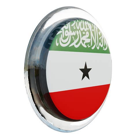 Somaliland Left View 3d Textured Glossy Circle Flag 10864896 PNG