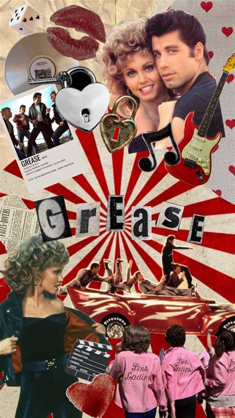 Grease Greasemusical Greaseistheword Greasecollage Collage Retro