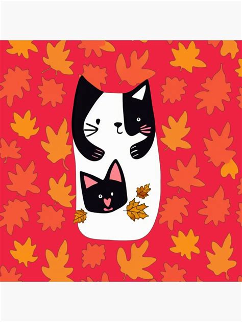 "Cute cat in fall leaves" Poster for Sale by MindGlowArt | Redbubble