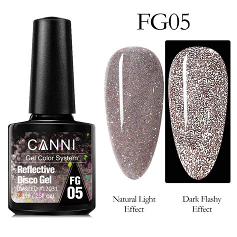 Canni Reflective Disco Gel Sparkle Soak Off Uv Led Super Bright Nail