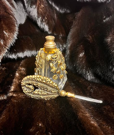 Ormolu Perfume Bottle French Perfume Bottle Gold Perfume Vial Glass