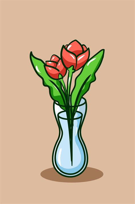 beautiful flower vase cartoon illustration 2151537 Vector Art at Vecteezy