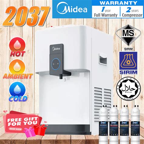 Midea Mild Alkaline Water Dispenser Penapis Air 3 Suhu Hot Normal Cold Model 2037T With 4 Water
