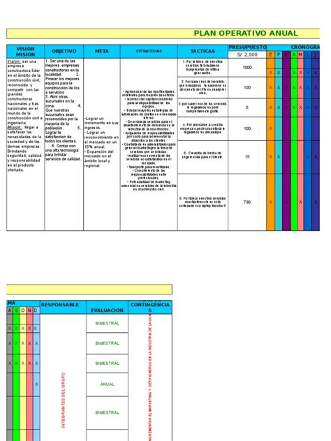 Plan Operativo Anual Pdf Calidad Comercial Marketing