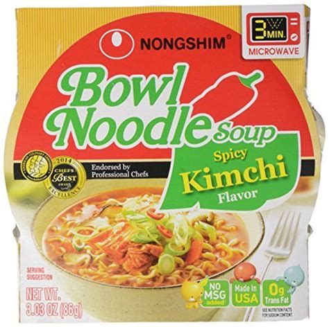 Nong Shim Bowl Noodle Soup Kimchi Flavor 3 03 Oz By Nong