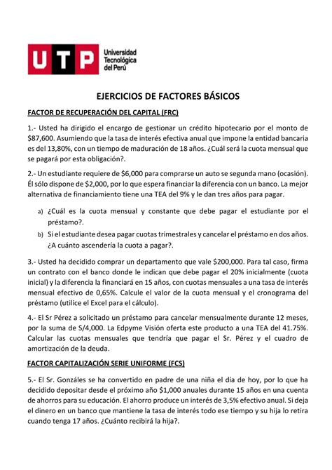 Ejercicios DE Factores Financieros Básicos EJERCICIOS DE FACTORES B