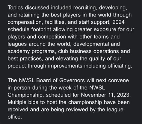 Meg Linehan On Twitter Nwsl Bog Meeting Update From The League