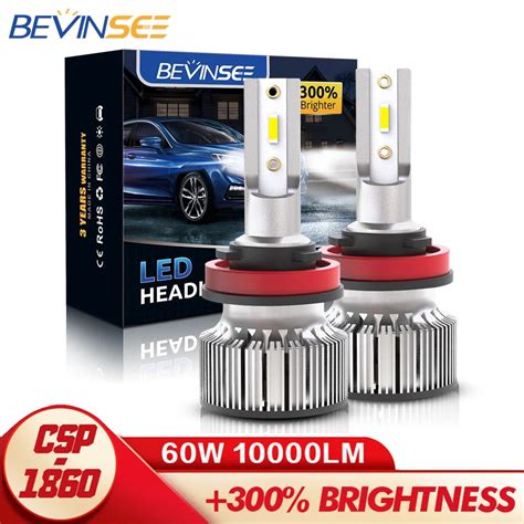 Bevinsee H7 Led Headlight 6000k White Lamps H4 H11 Hb4 Hb3 H8 Led Bulbs