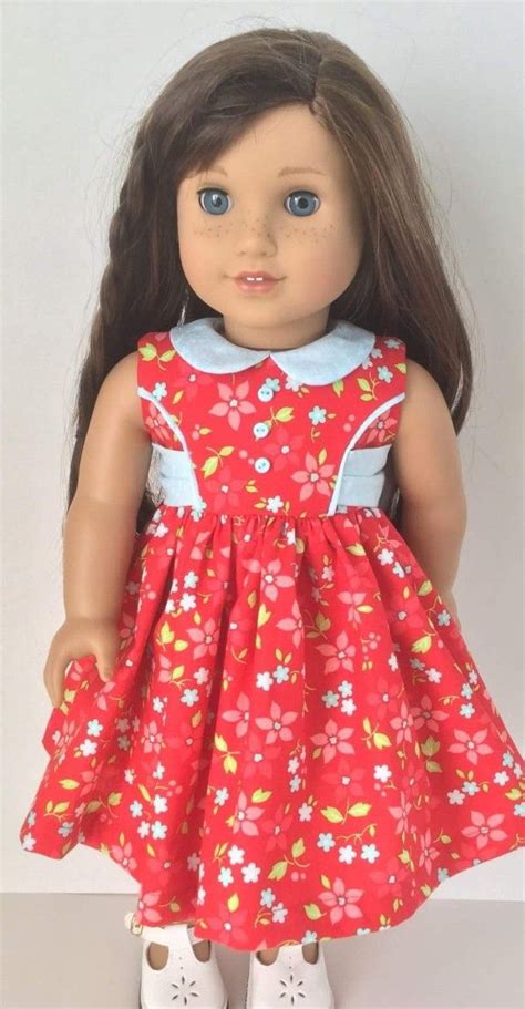 Red Dress And White Shoes For American Girl Doll