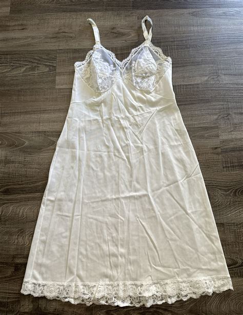 Vintage Gossard Artemis 100 Nylon Full Slip White La… Gem