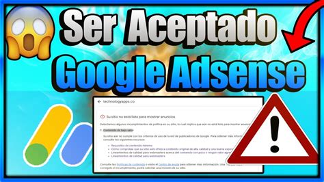 Como Ser Aceptado En Google Adsense Requisitos Youtube