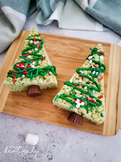 Rice Krispie Christmas Trees My Heavenly Recipes