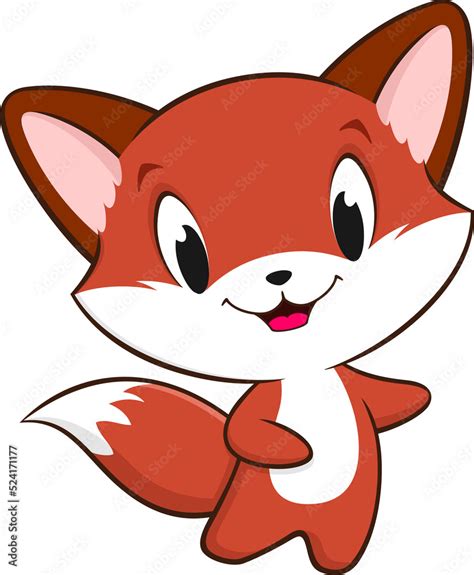 Cartoon Baby Fox Stock Illustration | Adobe Stock