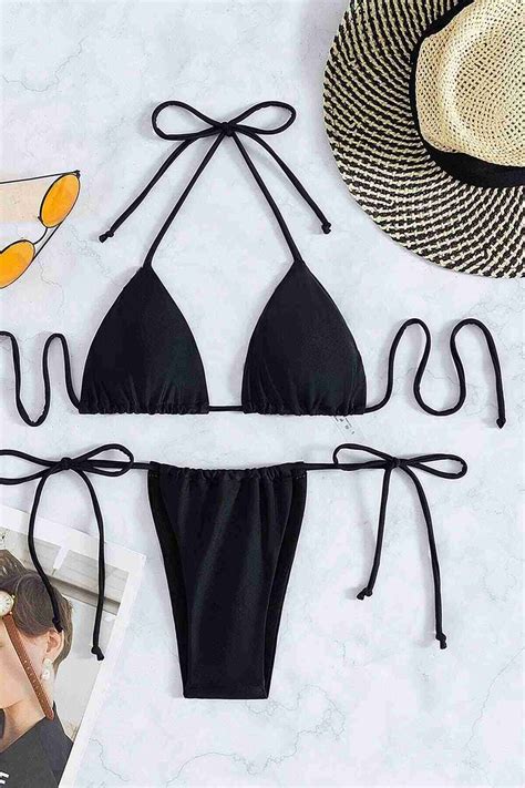 Angelsin Brezilya Model Bağlamalı Bikini Altı Siyah