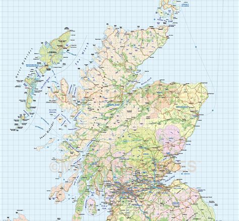 British Isles St Level Road Rail Map M Scale With Regular Relief