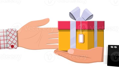 Hand Giving Gift Box To Other Hand Png