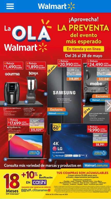 Walmart Folleto Pre Hot Sale 2023