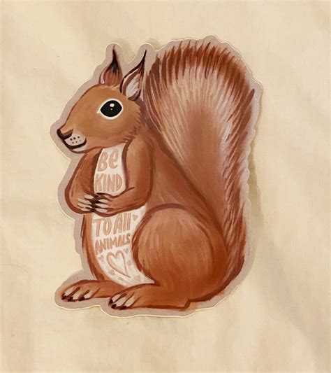 Squirrel Vinyl Sticker Decal Weatherproof Woodland Critter Etsy