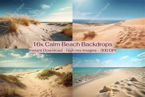 Beach Digital Backdrop Bundle, Sand Dunes Background, Wedding Photoshop ...