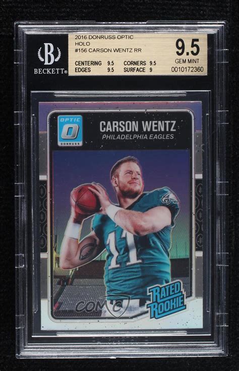 2016 Donruss Optic Rated Rookie Holo 156 Carson Wentz RC For Sale