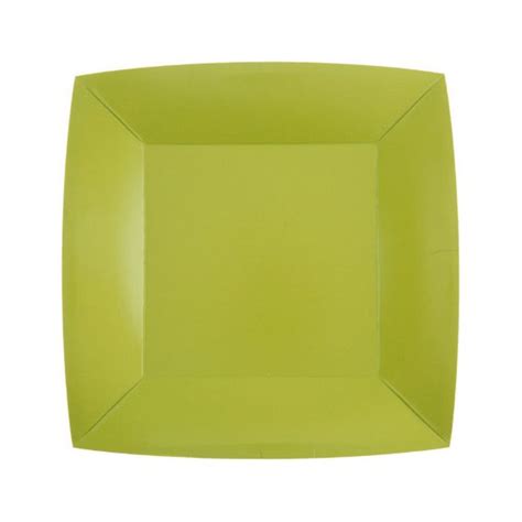 Petite assiette carrée en carton Vert anis18cm Vaisselle jetable