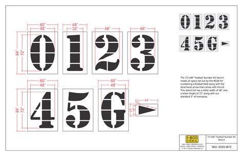 Football Field Number Stencils