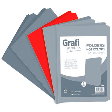 Folder Manila Rojo A4 Paquete Por 25 Unidades Grafipapel