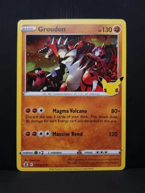 Groudon Th Anniversary Celebrations Holo Pok Mon Pokemon Card