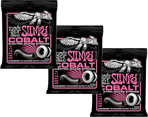 Ernie Ball 2723 Cobalt Super Slinky Electric Guitar Strings 9 42 3 Pack