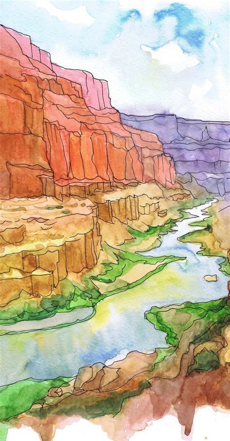 Grand Canyon Art Print National Park Poster Travel Arizona Painting