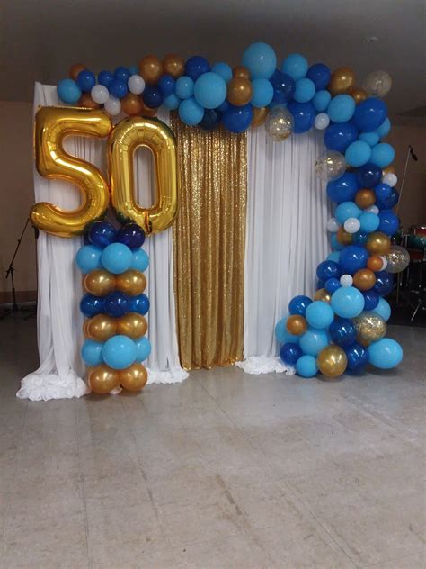 Balloon Garland For A 50 Year Anniversary 50th Birthday Balloons Birthday Balloon Decorations