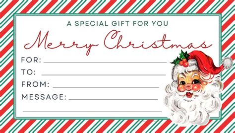 6 Free Printable Gift Certificate Templates For Christmas The