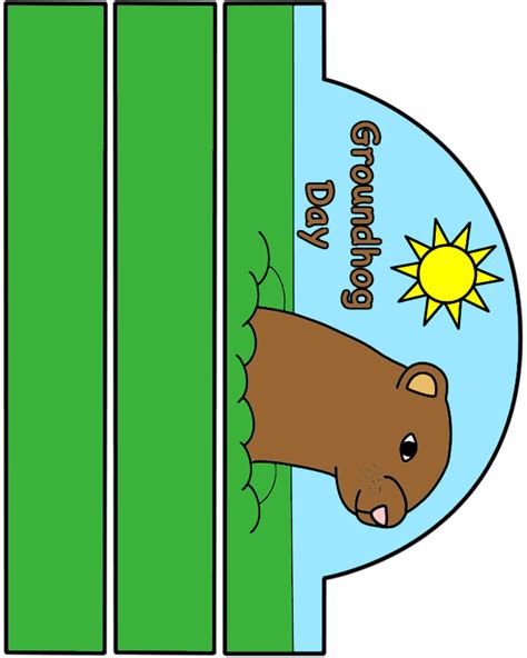 Groundhog Day Hat - Paper craft (Color Template)