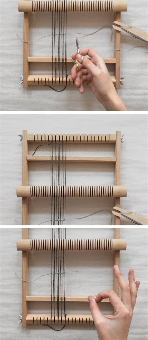 How To Warp A Frame Loom With A Heddle Bar Weaving Loom Diy Weaving