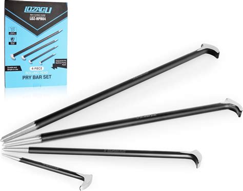 Lozagu Piece Rolling Head Pry Bar Set For Garages Heavy Duty Pry Bar