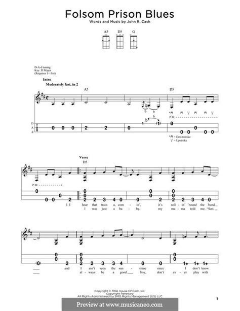 Folsom Prison Blues Guitar Chords