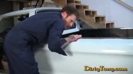 Hot Uncut Tattooed Mechanic