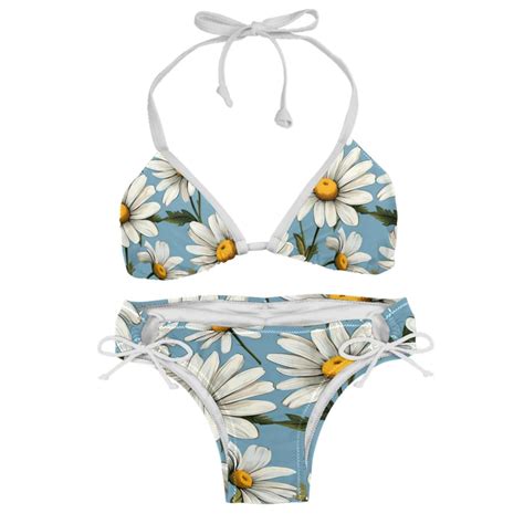 Daisy Swimsuit Women Bikini Set With Detachable Sponge Adjustable